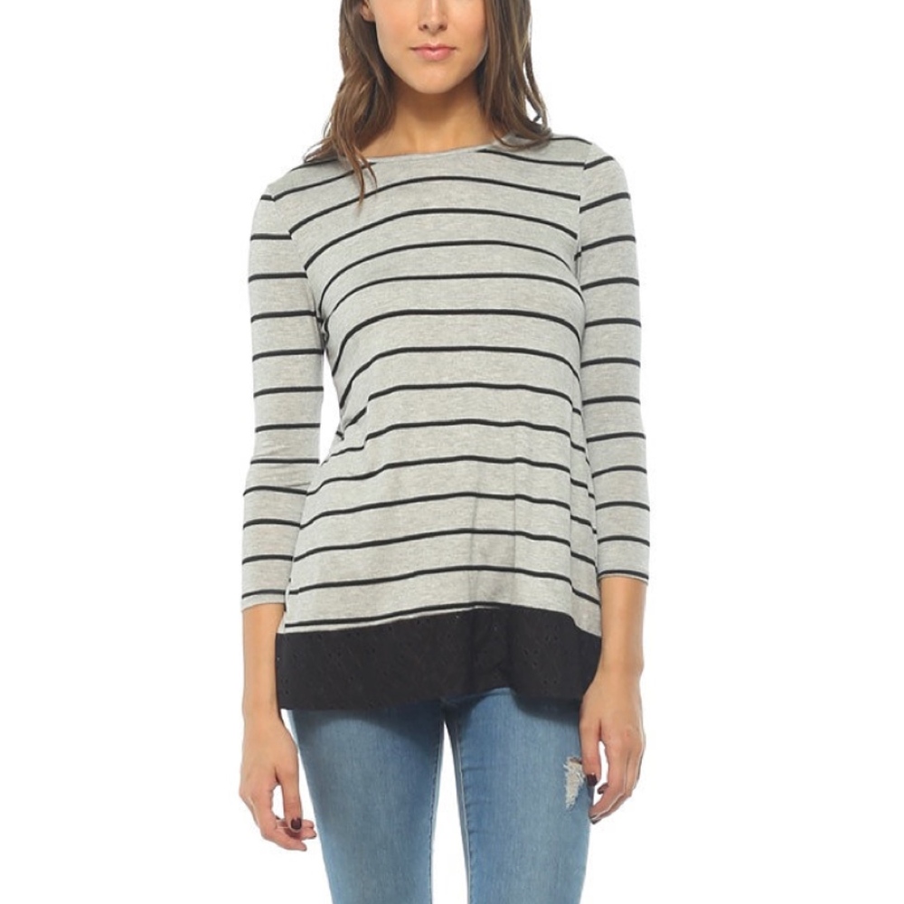 NWT Button Back Stripe Tunic